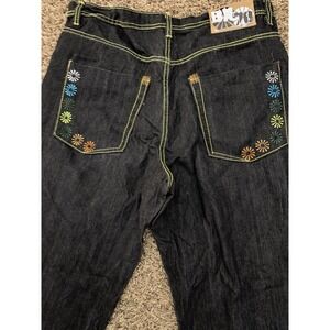 Vintage Y2K Brooklyn Express Jeans Baggy Colorful Stitch Skater Mens Size 36x32